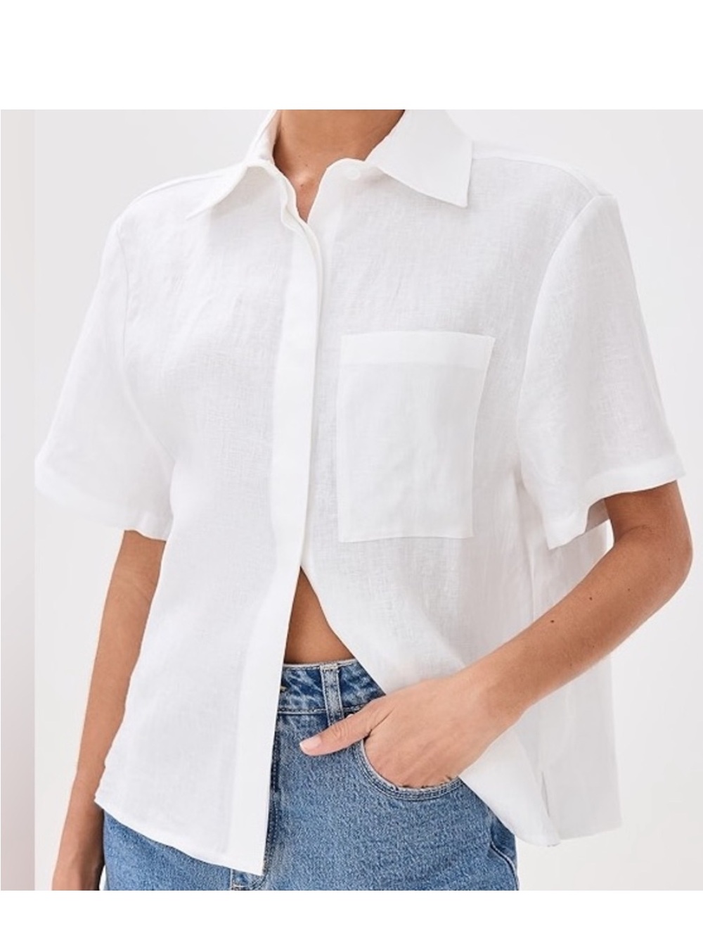 Reformation oversized Liam Linen Shirt in white size 0
